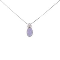 K18WG／PT ラベンダーヒスイネックレス