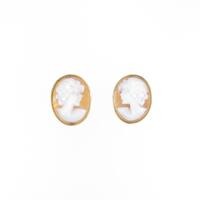 K18YG シェルカメオピアス