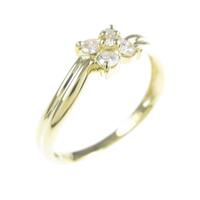 K18YG フラワー ダイヤモンドリング