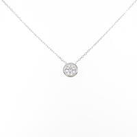 K18WG ソリティア ダイヤモンドネックレス