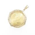 K18YG（枠）コイン ペンダント
