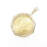 K18YG（枠）コイン ペンダント