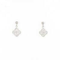 【リメイク】K18WG フラワー ダイヤモンドピアス