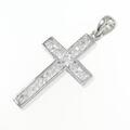750WG クロス ダイヤモンド ペンダント