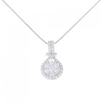 750WG/PT ダイヤモンド ネックレス 0.84CT