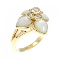 750YG フラワー マザーオブパール リング