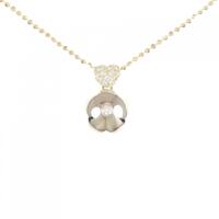 750YG/750WG フラワー＋ハート ダイヤモンド ネックレス 0.20CT