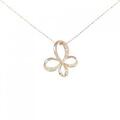 K18PG バタフライ ダイヤモンド ネックレス 0.10CT