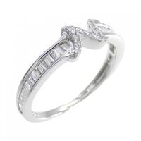 K18WG イニシャルN ダイヤモンド リング 0.30CT