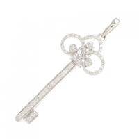 K18WG キー ダイヤモンド ペンダント 0.25CT