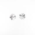 K18WG クローバー ダイヤモンド ピアス 0.05CT
