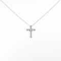 K18WG クロス ダイヤモンド ネックレス 0.50CT