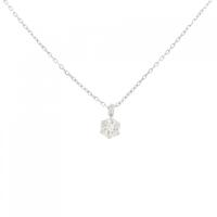 K18WG ソリティア ダイヤモンド ネックレス 0.10CT