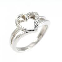 K18WG ハート ダイヤモンド リング 0.04CT