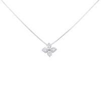 K18WG フラワー ダイヤモンド ネックレス 0.51CT