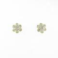 K18WG フラワー ダイヤモンド ピアス 0.50CT