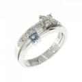 K18WG フラワー ダイヤモンド リング 0.30CT