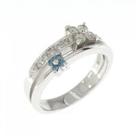 K18WG フラワー ダイヤモンド リング 0.30CT