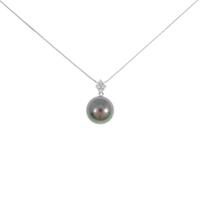 K18WG 黒蝶パール ネックレス 12.2mm