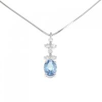 K18WG アクアマリン ネックレス 0.77CT