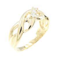 K18YG スリーストーン ダイヤモンド リング 0.10CT