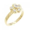 K18YG フラワー ダイヤモンド リング 0.38CT