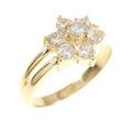 K18YG フラワー ダイヤモンド リング 0.52CT