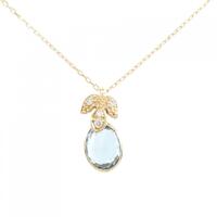 K18YG ブルートパーズ ネックレス 1.48CT