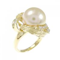 K18YG 白蝶パール リング 12.3mm