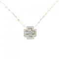 K18YG/PT 2WAY クロス ダイヤモンド ネックレス 0.05CT