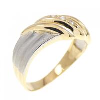 K18YG/PT スリーストーン ダイヤモンド リング 0.033CT