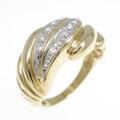 K18YG/PT ダイヤモンド リング 0.10CT