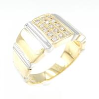 K18YG/PT ダイヤモンド リング 0.15CT