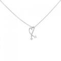 PT ハート ダイヤモンド ネックレス 0.02CT