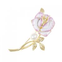 ミキモト ローズ エナメルブローチ