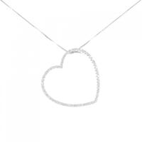 K18WG ハート ダイヤモンド ネックレス 0.30CT