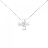 K18WG クロス ダイヤモンド ネックレス 0.50CT