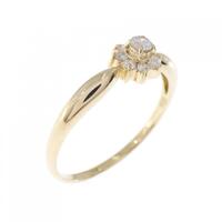 K18YG フラワー ダイヤモンド リング 0.12CT