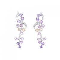 K18WG サファイヤ ピアス 2.97CT 拡散処理未検査