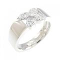 K18WG フラワー ダイヤモンド リング 0.12CT