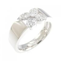 K18WG フラワー ダイヤモンド リング 0.12CT