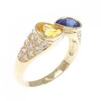 K18YG サファイヤ リング 1.77CT 拡散処理未検査