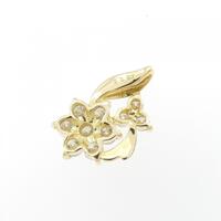 K18YG フラワー ダイヤモンド ペンダント 0.5CT