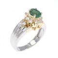K18YG/PT エメラルド リング 0.45CT