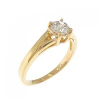 K24YG ソリティア ダイヤモンド リング 0.58CT