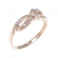 K18PG フラワー ダイヤモンド リング 0.23CT