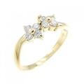 K18YG フラワー ダイヤモンド リング 0.28CT