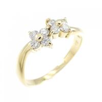 K18YG フラワー ダイヤモンド リング 0.28CT