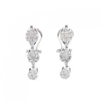 K18WG/K14WG ダイヤモンド ピアス 1.00CT