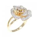 K18YG/K18WG ローズ ダイヤモンド リング 0.32CT
